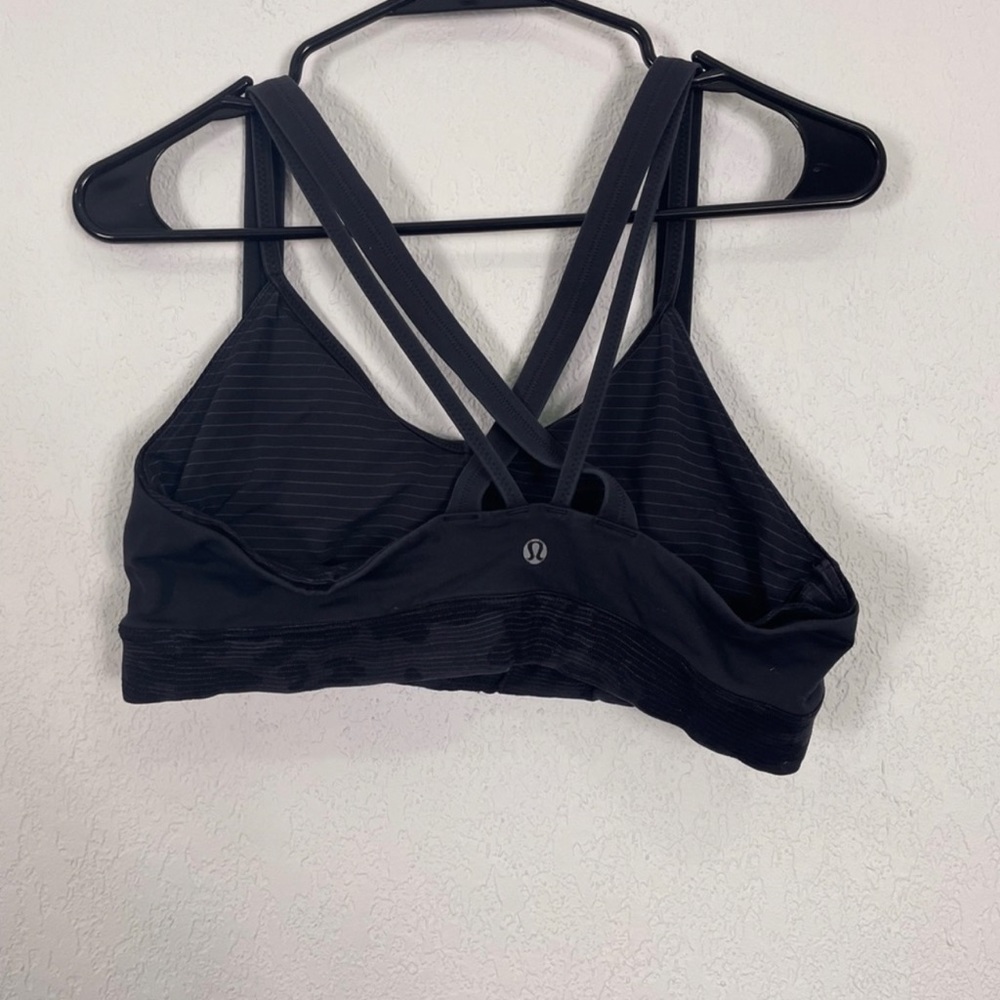 Lululemon Black with Camo Detail Strappy Back Sports Bra